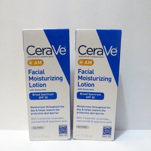 CERAVE AM FACIAL MOISTURIZING LOTION WITH SUNSCREEN SPF 30 3 OZ 2 PC LOT